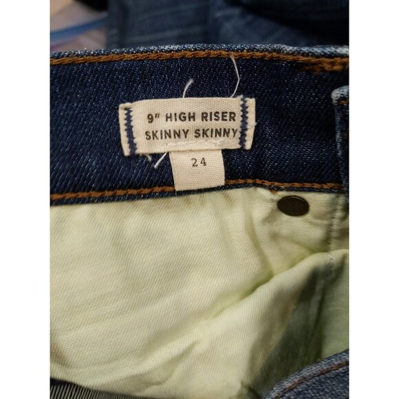 MADEWELL Women's 9" High Riser Skinny Skinny Dark Wash Size 24 READ - Picture 3 of 12